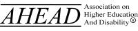 Association on Higher Education and Disability (AHEAD) Conference